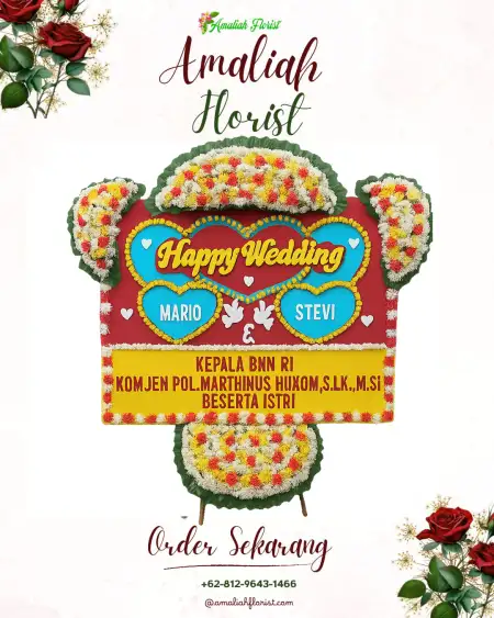 Papan Bunga Pernikahan Jelutung